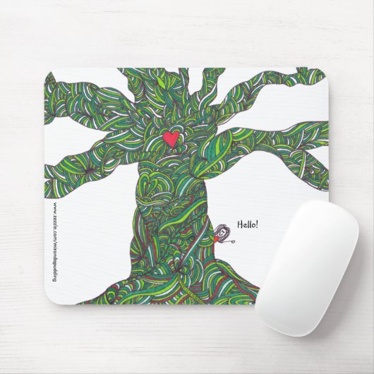 Mousepad met structuur en teken 'hallo' muismat (Met muis)