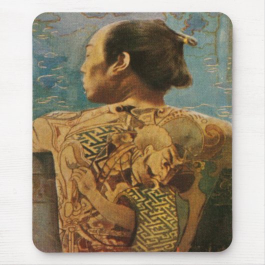 Mousepad met tatoeëerd Man uit Japan van 1920 Muismat (Voorkant)