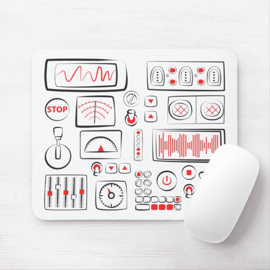 Mousepad met verschillende getrokken knopen, hefbo muismat (Met muis)