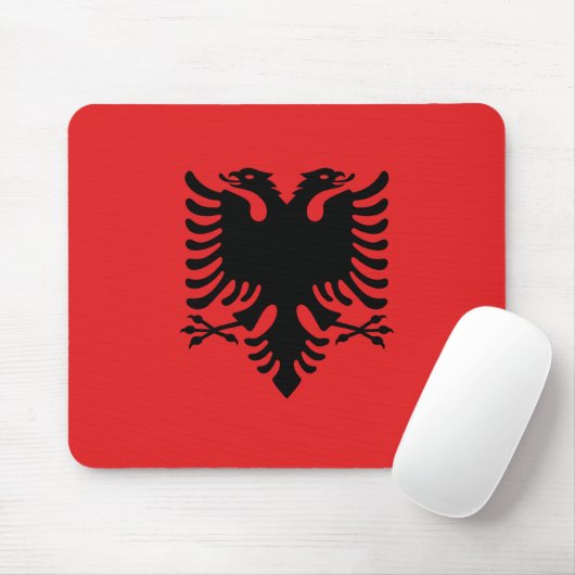 Mousepad met vlag van Albanië Muismat (Met muis)
