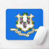 Mousepad met vlag van Connecticut - Verenigde Stat Muismat (Met muis)