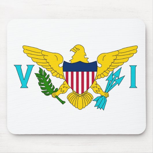 Mousepad met Vlag van de Maagdeneilanden - USA Muismat (Voorkant)
