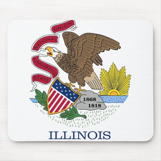 Mousepad met vlag van de staat Illinois - Verenigd Muismat (Voorkant)