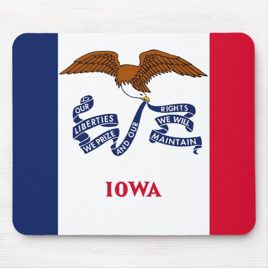 Mousepad met vlag van de staat Iowa - Verenigde St Muismat (Voorkant)