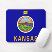 Mousepad met vlag van de staat Kansas - Verenigde Muismat (Met muis)