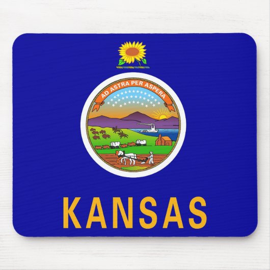 Mousepad met vlag van de staat Kansas - Verenigde Muismat (Voorkant)