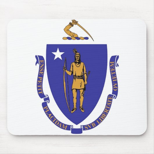 Mousepad met vlag van de staat Massachusetts - Ver Muismat (Voorkant)