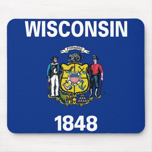 Mousepad met vlag van de staat Wisconsin - Verenig Muismat (Voorkant)