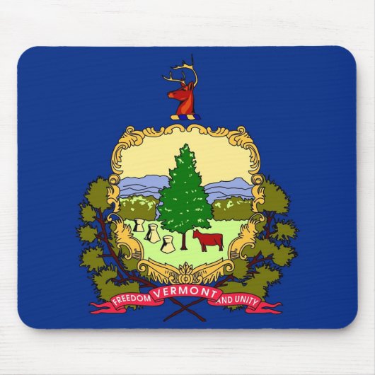 Mousepad met vlag van Vermont State - USA Muismat (Voorkant)