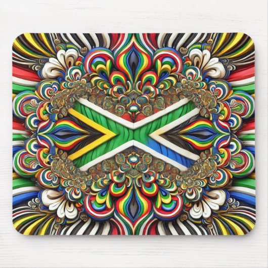 Mousepad met Zuid-Afrikaanse kleuren Design Muismat (Voorkant)