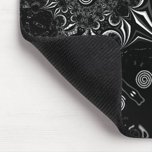 Mousepad Moderne Kunst Zwart Wit 2 Muismat (Hoek)