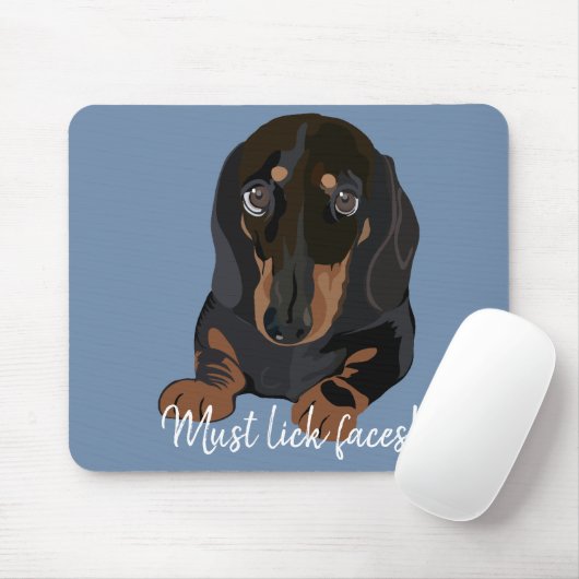 Mousepad moet naar links of naar dachshund Puppy Muismat (Met muis)