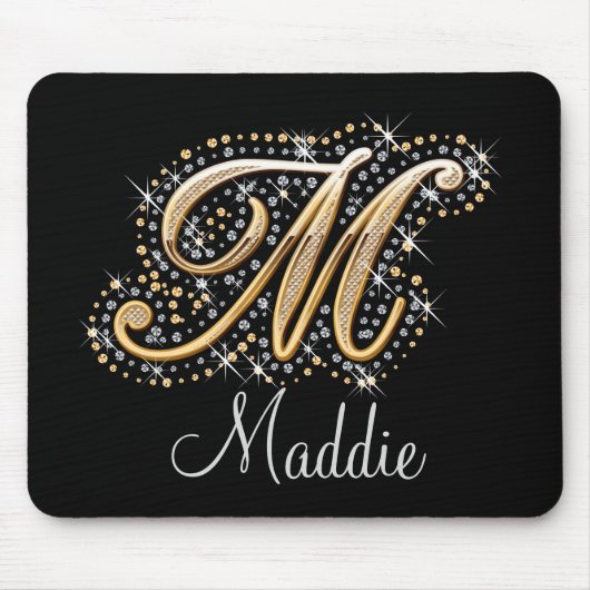 Mousepad, monogram met ruitjes uit Glitter Muismat (Voorkant)