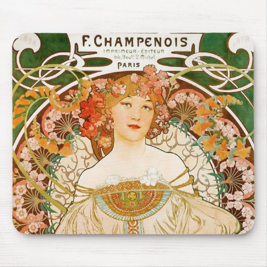 Mousepad: Mucha - Champenois Muismat (Voorkant)