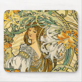 Mousepad: Mucha - Taal van Bloemen Muismat (Voorkant)
