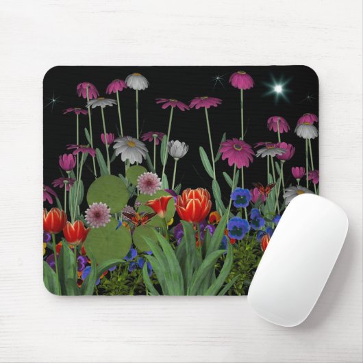 Mousepad Night Flower Garden Muismat (Met muis)