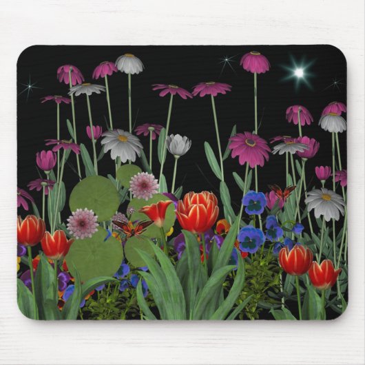 Mousepad Night Flower Garden Muismat (Voorkant)