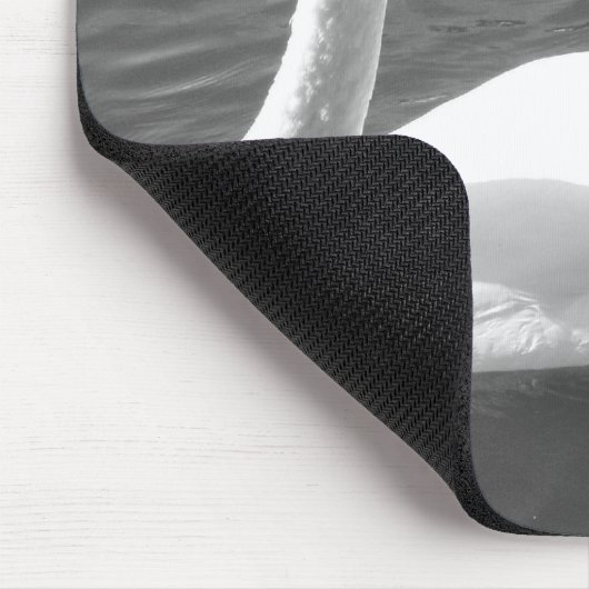 Mousepad of Mousemat - Zwaan in zwart-wit Muismat (Hoek)