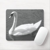 Mousepad of Mousemat - Zwaan in zwart-wit Muismat (Met muis)