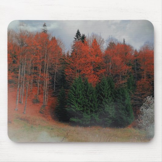 Mousepad Oktober Forest Red Green Muismat (Voorkant)