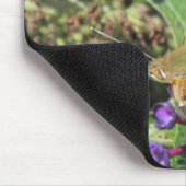 Mousepad - Oranje vlinder op Paarse ventilator Muismat (Hoek)