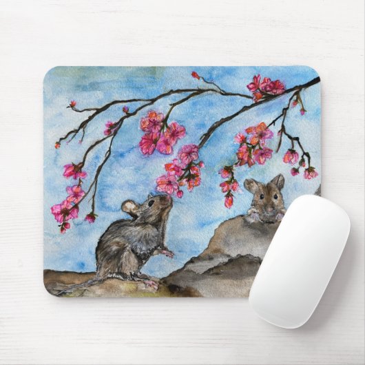 Mousepad Original Watercolor Design Muismat (Met muis)