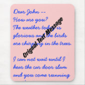 Mousepad - Origineel tekstbericht Muismat (Voorkant)