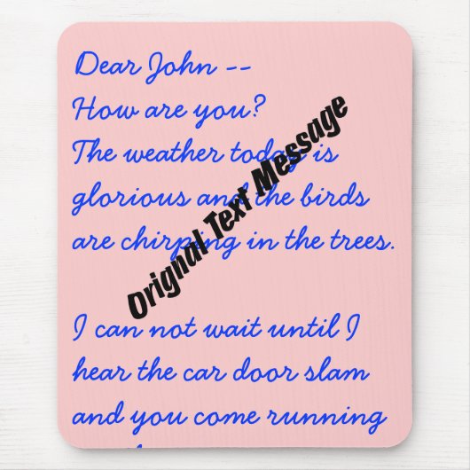 Mousepad - Origineel tekstbericht Muismat (Voorkant)