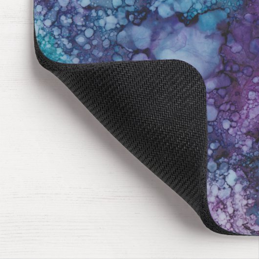 Mousepad "Paars-Blue Alcohol Ink Painting" Muismat (Hoek)