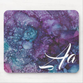 Mousepad "Paars-Blue Alcohol Ink Painting" Muismat