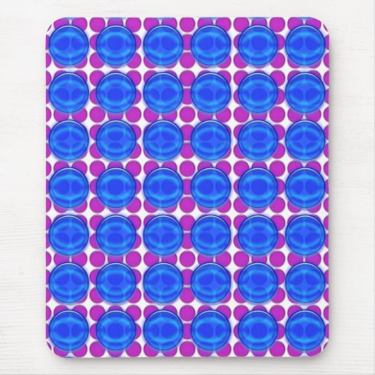 Mousepad - Paarse en blauwe stippen Muismat (Voorkant)
