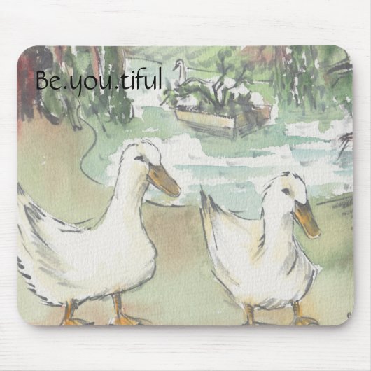 Mousepad "Paris/Duck Parc" Sketch Waterverf" Muismat (Voorkant)