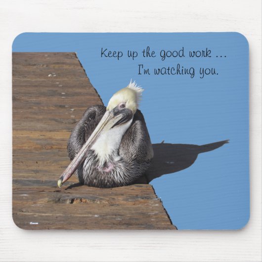 Mousepad - Pelican op Pier Muismat (Voorkant)