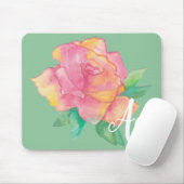 Mousepad "PINK Flower/Waterverf Sketch" Muismat (Met muis)