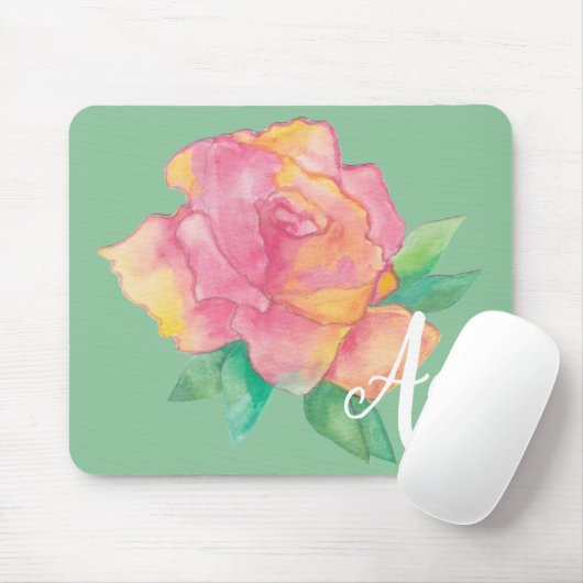 Mousepad "PINK Flower/Waterverf Sketch" Muismat (Met muis)