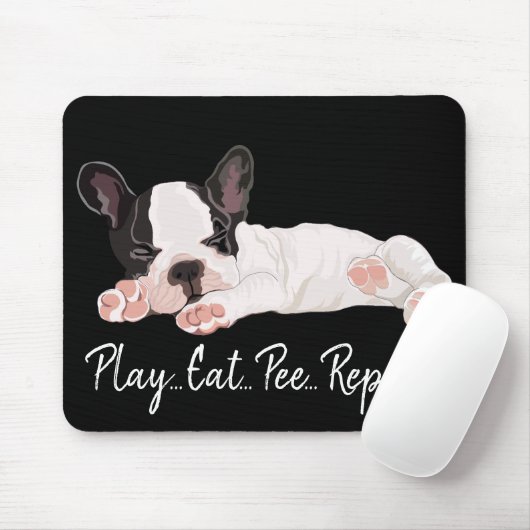 Mousepad Play Eat Pee Repat/Furry Puppy Muismat (Met muis)