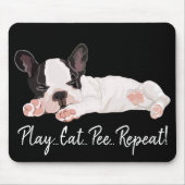 Mousepad Play Eat Pee Repat/Furry Puppy Muismat (Voorkant)