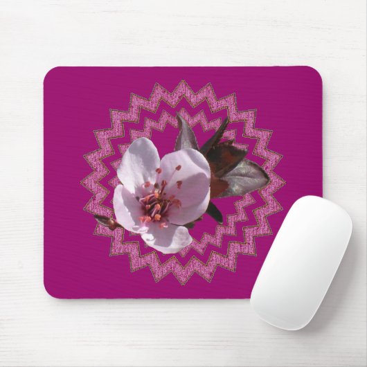 Mousepad - Plum bloesem op medaillistisch Muismat (Met muis)