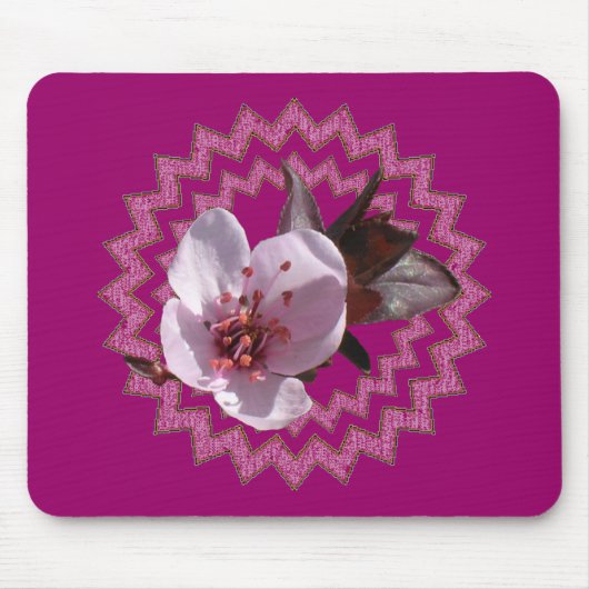 Mousepad - Plum bloesem op medaillistisch Muismat (Voorkant)