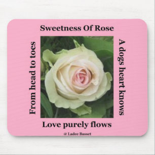 Mousepad Poetic Roos on roze by Ladee Basset Muismat