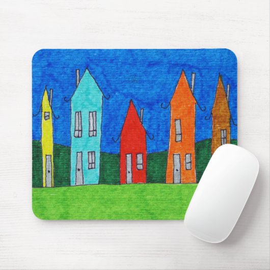 Mousepad- regenbooghuizen 8 muismat (Met muis)