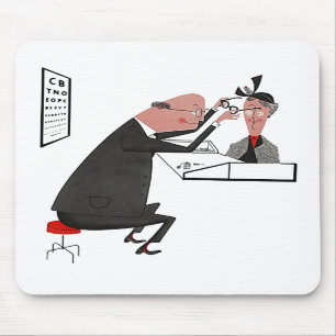 Mousepad ~ Retro Mid-Century Eye Doctor Kantoor Muismat