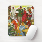 Mousepad ~ Retro mid-century ten zuiden van de gre Muismat (Met muis)
