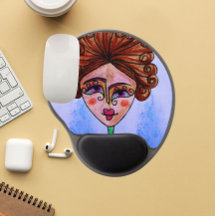 Mousepad - Rond (grillige vrouw 01)