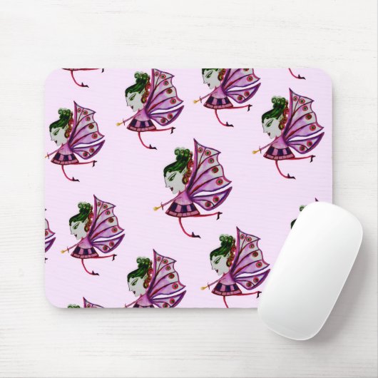 Mousepad roze paddenstoel feeën ontwerp muismat (Met muis)