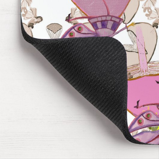 Mousepad roze paddenstoel feeën ontwerp muismat (Hoek)