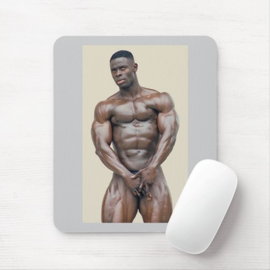 Mousepad, Sam Addo, bodybuilder S39B Muismat (Met muis)