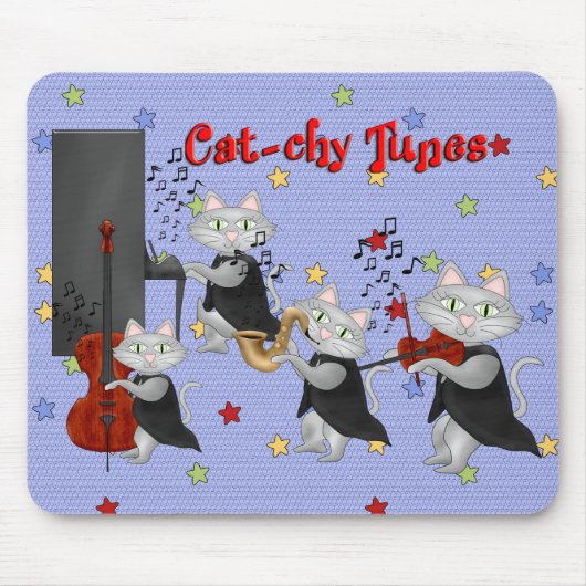 Mousepad Schattige Cats Muziek Musical Cat Band Muismat (Voorkant)
