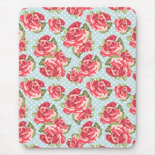 Mousepad Shabby Chic Rozen Floral  Muismat (Voorkant)