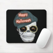 Mousepad Skeleton Head Happy Halloween Muismat (Met muis)
